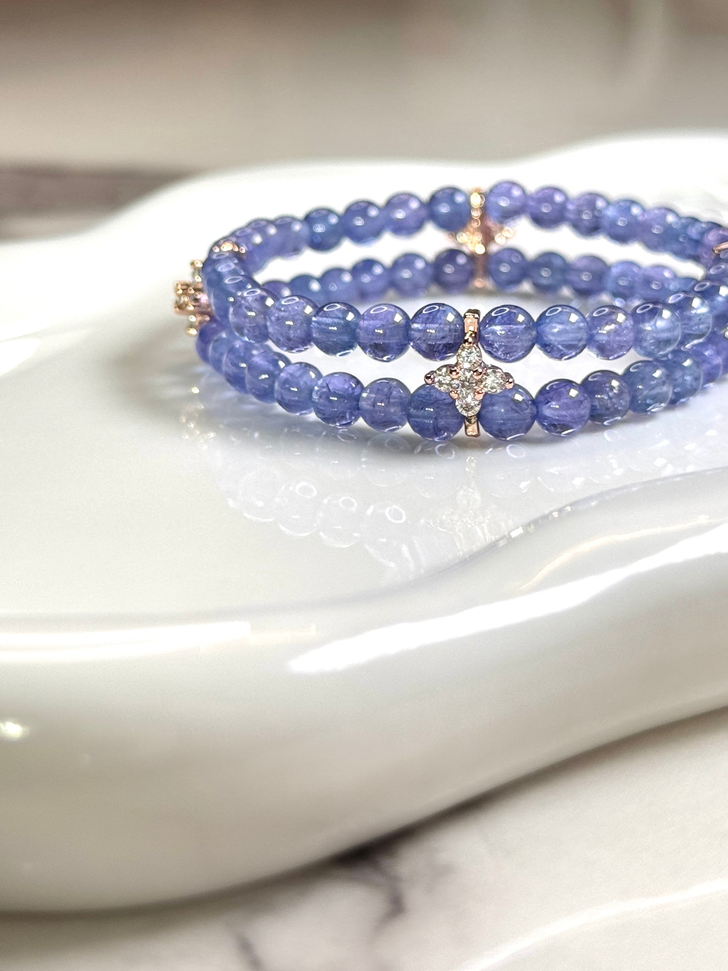 Precious High Quality Double Layer Tanzanite Bracelet