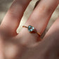 High Quality Light Blue Heart Tourmaline with 18kt Solid Gold Ring