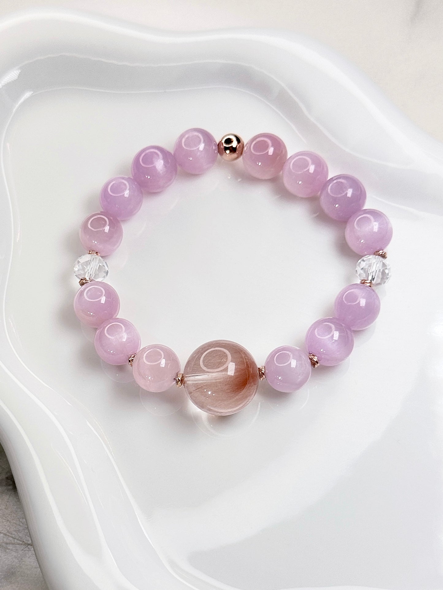 High Quality Rabbit hair Rutilated Kunzite Bracelet