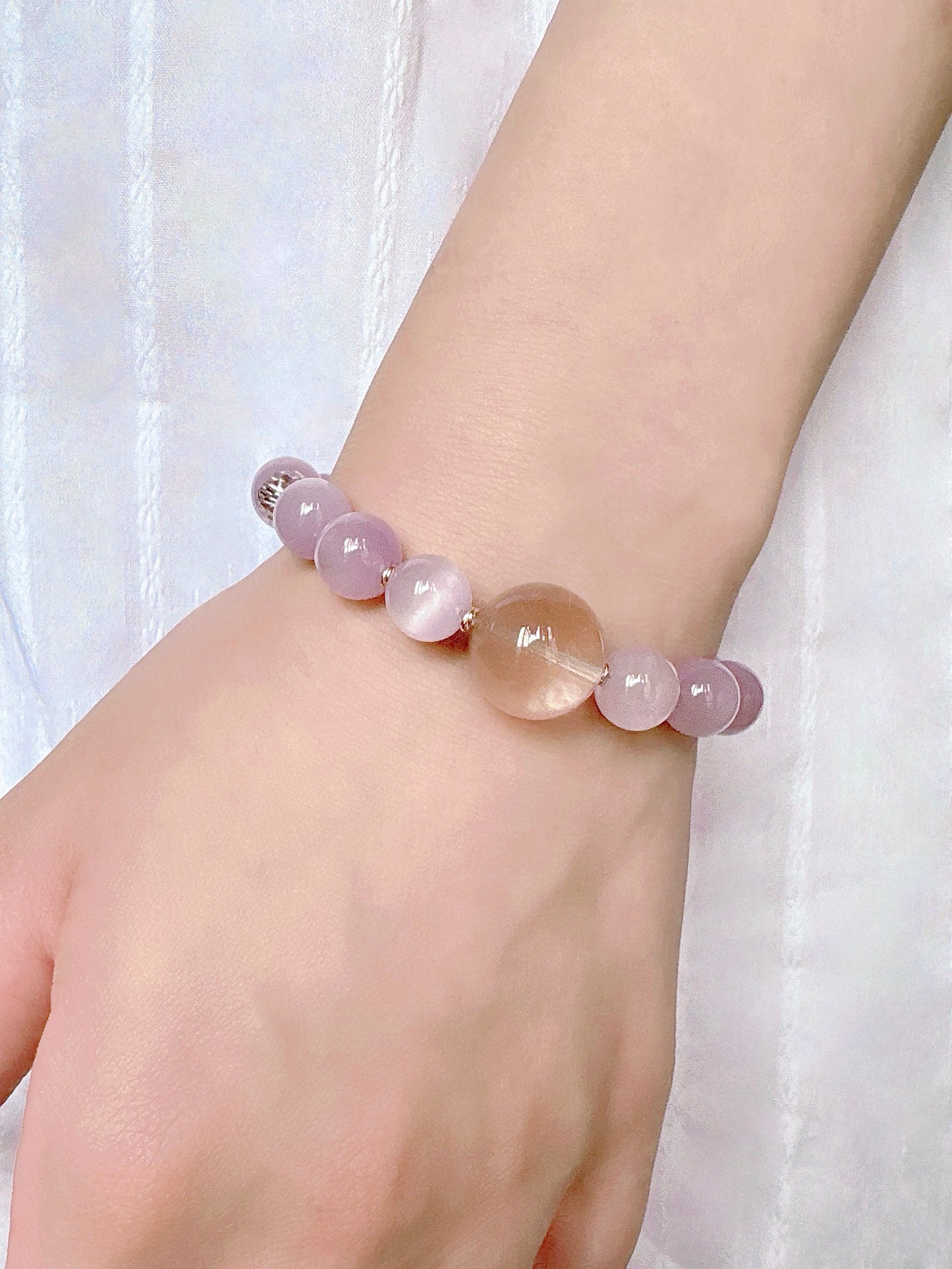 High Quality Rabbit hair Rutilated Kunzite Bracelet