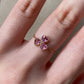 High Quality Pink Clover Tourmaline with 18kt Solid Gold Ring Chain