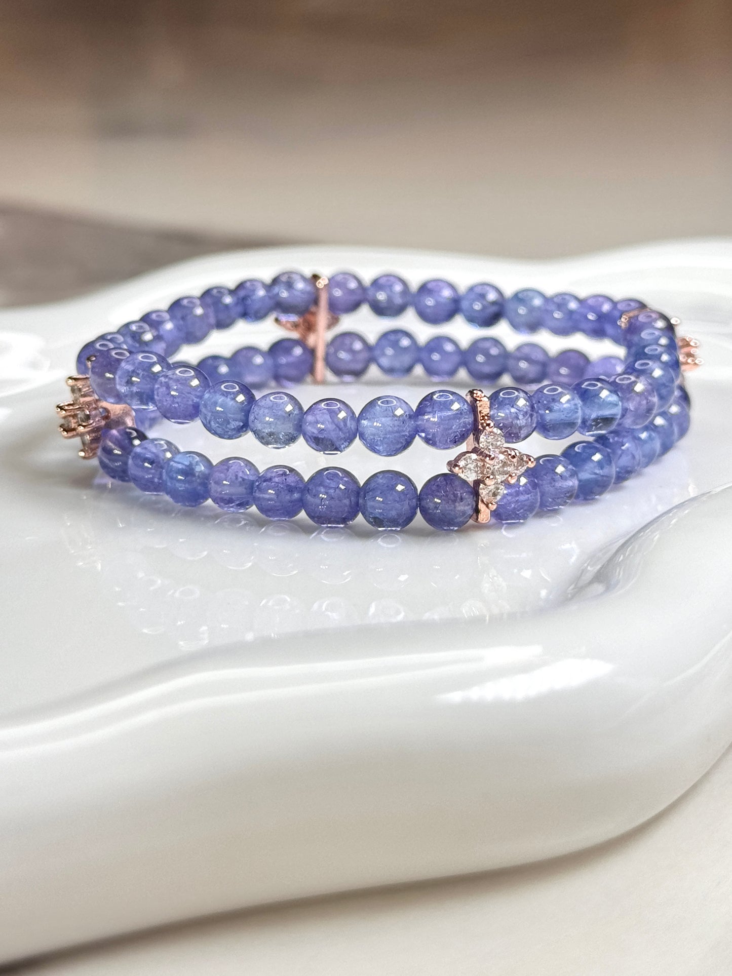 Precious High Quality Double Layer Tanzanite Bracelet