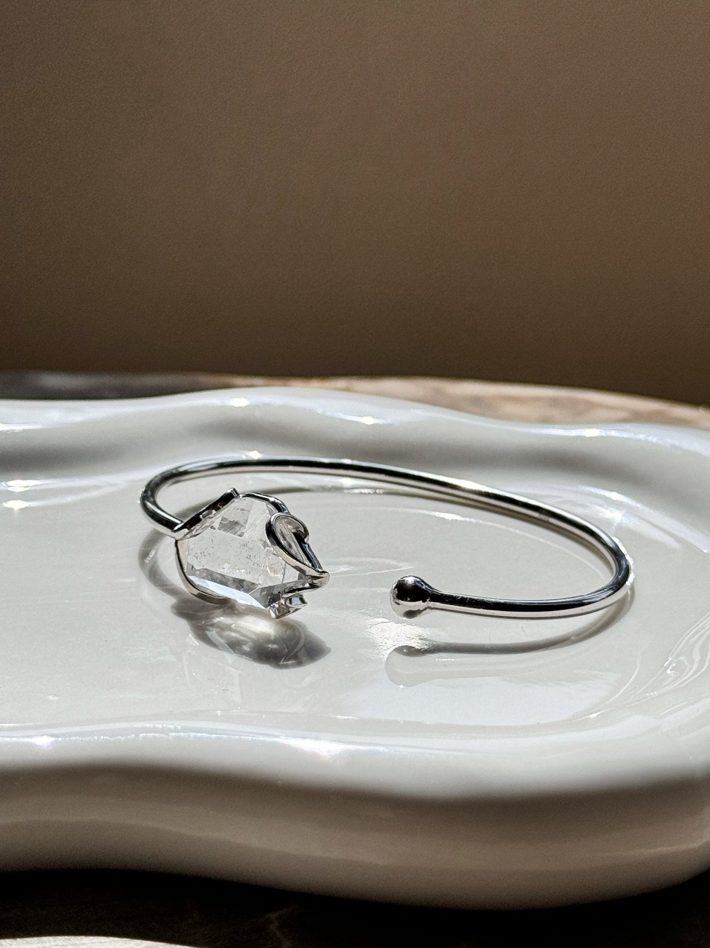 Handcrafted Herkimer Diamond Bangle