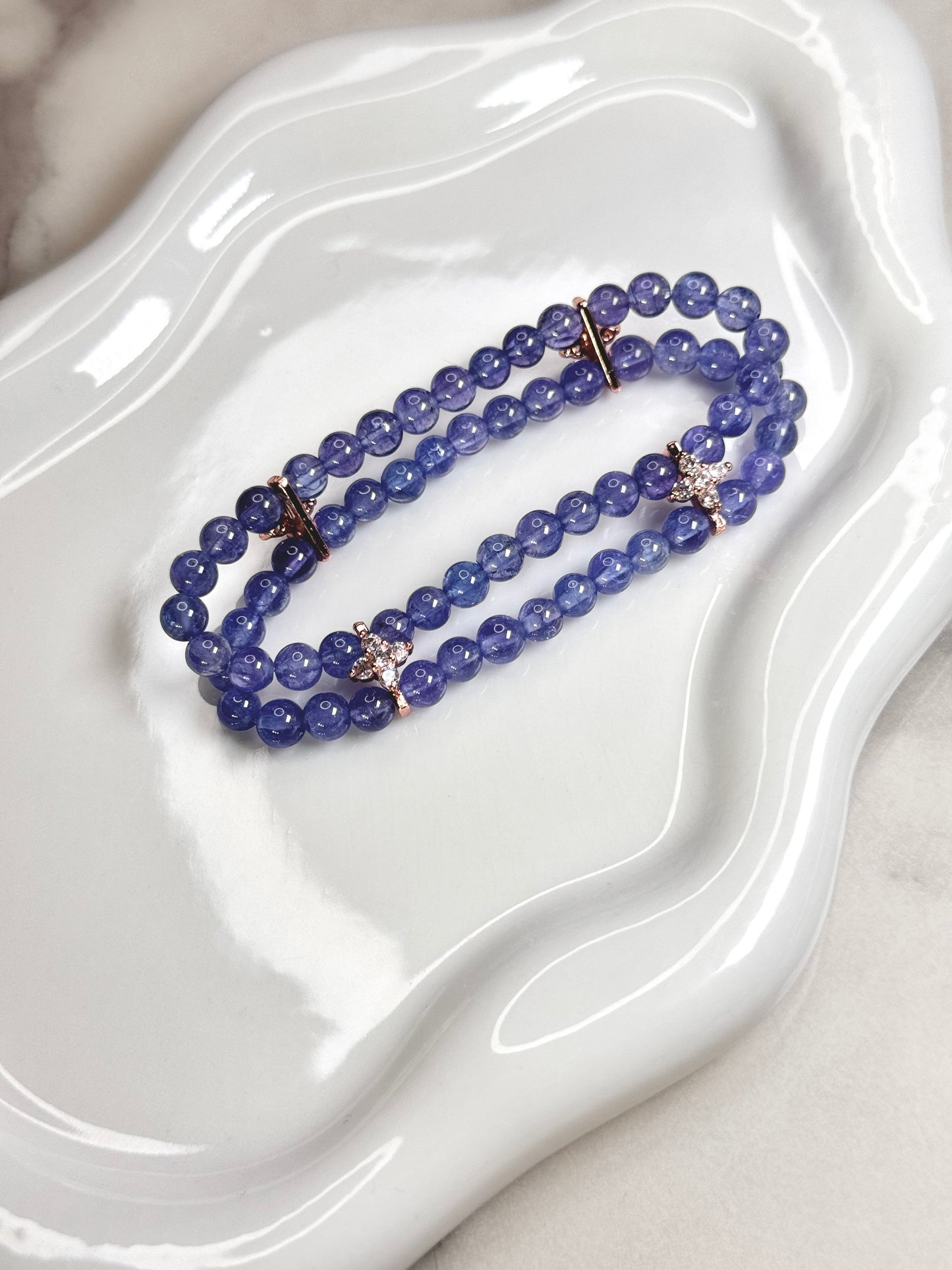 Precious High Quality Double Layer Tanzanite Bracelet