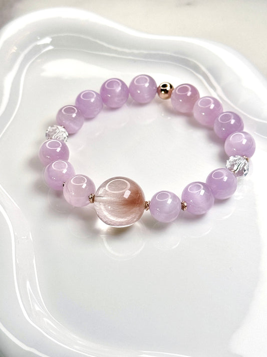 High Quality Rabbit hair Rutilated Kunzite Bracelet