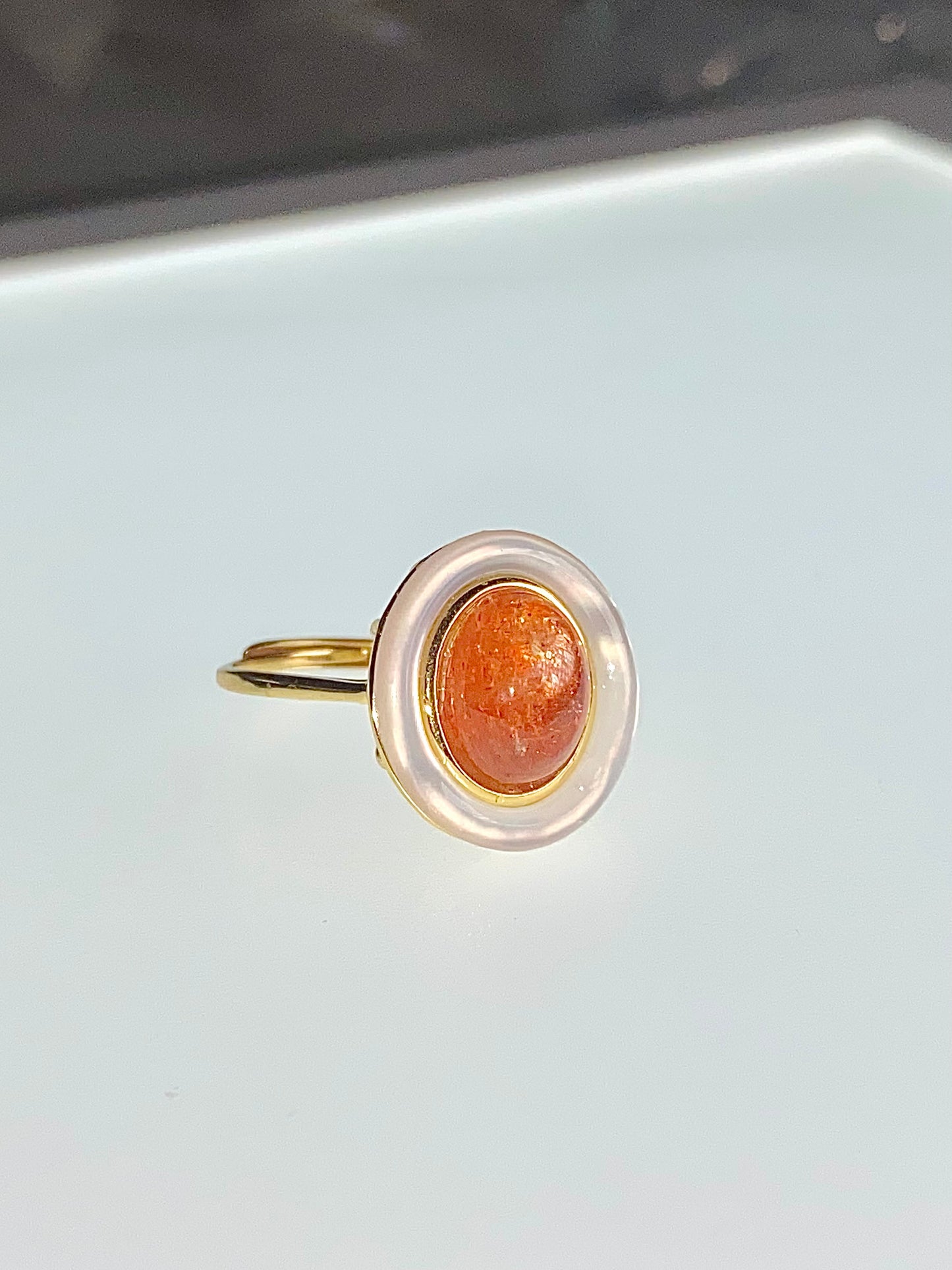 Oligoclase Sunstone Ring