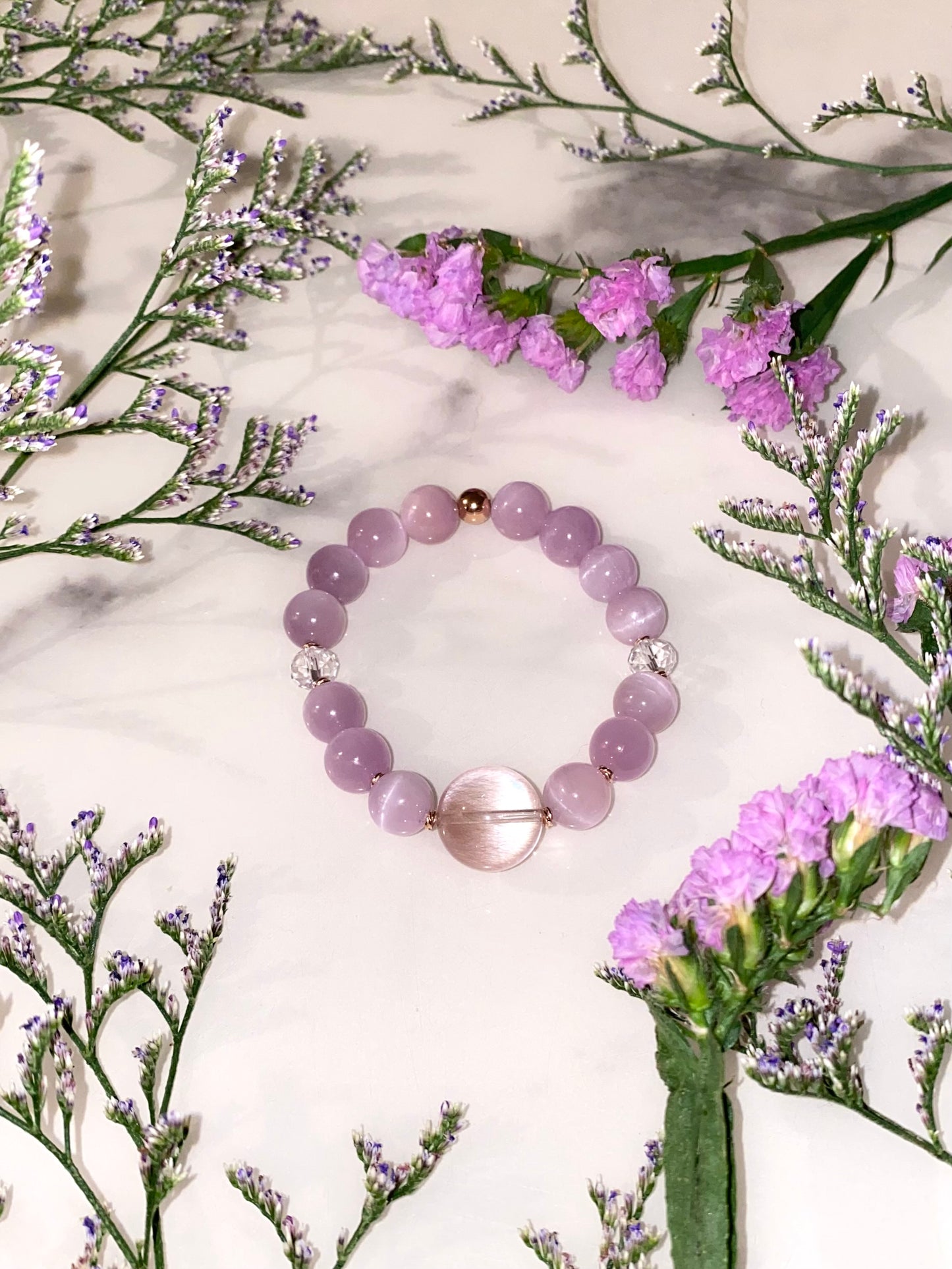 High Quality Rabbit hair Rutilated Kunzite Bracelet