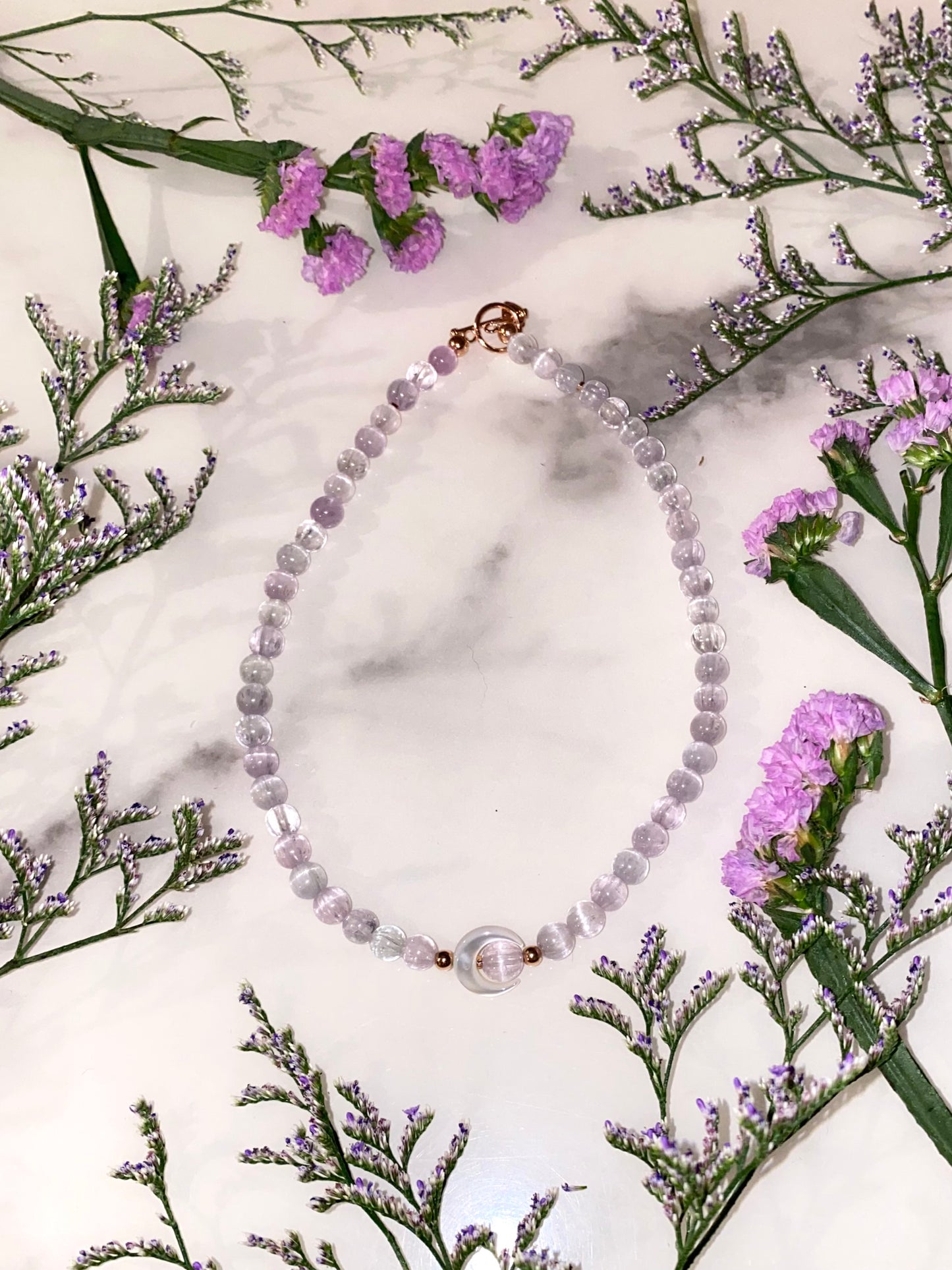 New Moon Cat-Eye Kunzite Necklace