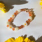 High Quality Oligoclase Sunstone with Flower Mother of Pearl Bracelet