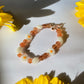 High Quality Oligoclase Sunstone with Flower Mother of Pearl Bracelet