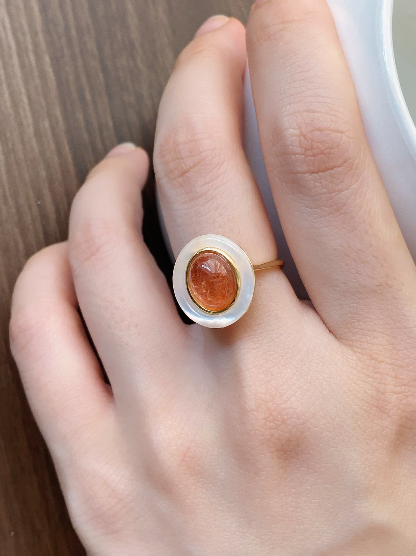 Oligoclase Sunstone Ring