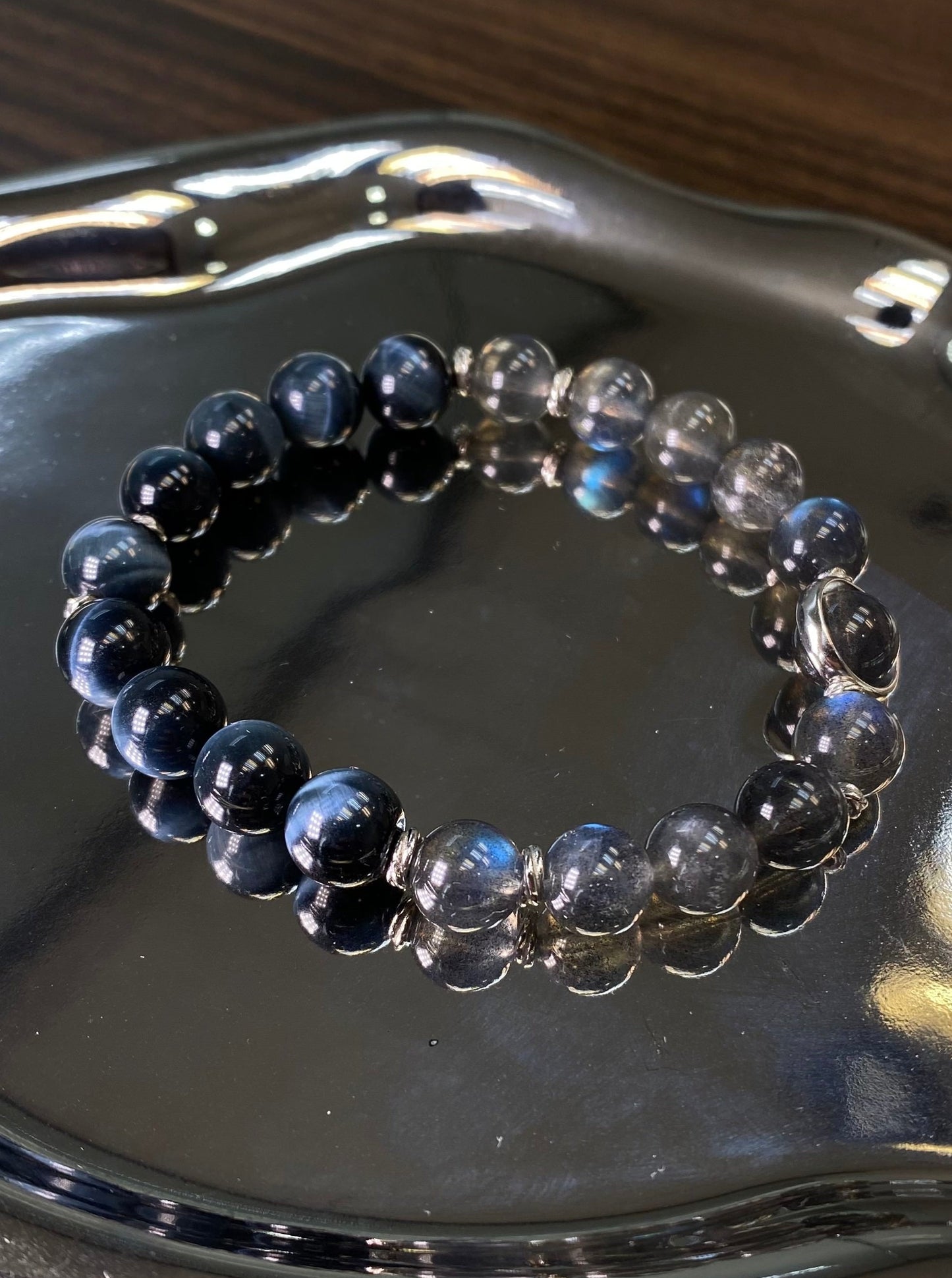 High Quality Ariel Labradorite Tiger’s Eye Blue Bracelet