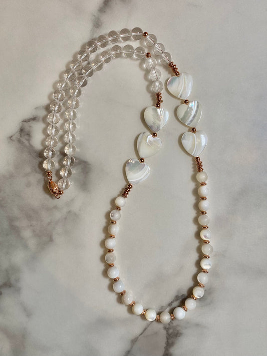 Mother of Pearl & Clear Quartz Necklace