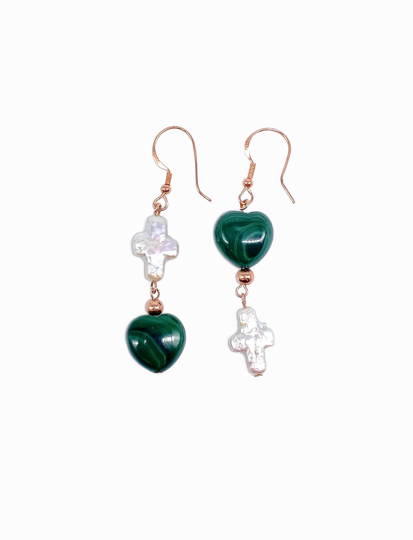 Malachite & Freshwater Pearl Earrings