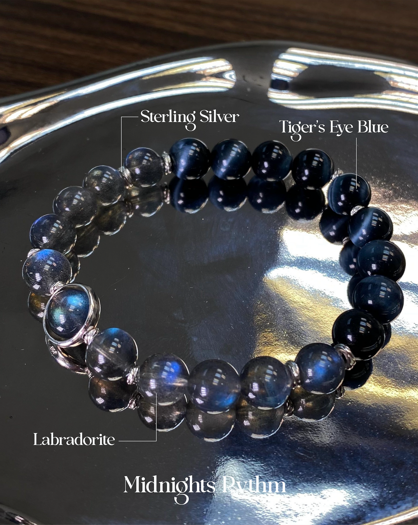 High Quality Ariel Labradorite Tiger’s Eye Blue Bracelet